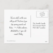 ライムグリーンの輝きが付いているクリスマスツリー シーズンポストカード (裏面)