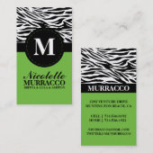 ライムグリーンの野生のシマウマのプリントのお母さんのテレホンカード/ コーリングカード (正面/裏面)