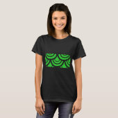 ライムグリーンの魚の鱗模様 Tシャツ (正面フル)