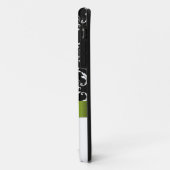 ライムグリーンの黒のダマスク織のiPhone 5の場合 Case-Mate iPhoneケース (裏面/左)