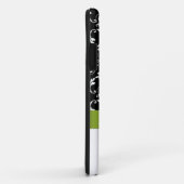 ライムグリーンの黒のダマスク織のiPhone 5の場合 Case-Mate iPhoneケース (裏面/右)