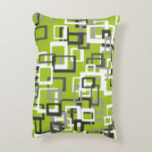 ライムグリーンの黒の灰色白の幾何学的な装飾用クッション アクセントクッション (裏面(縦))