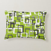 ライムグリーンの黒の灰色白の幾何学的な装飾用クッション アクセントクッション (裏面)