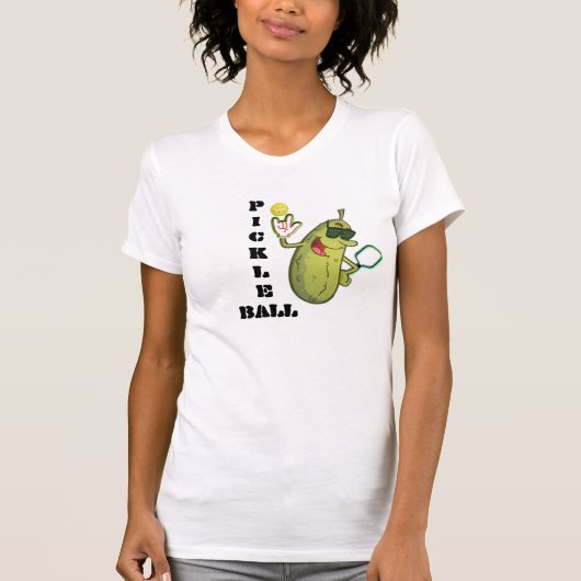 ライムグリーンのPickleballのクールなTシャツ Tシャツ (正面)