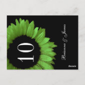 ライムグリーンひまわり結婚のテーブル番号 ポストカード (裏面)