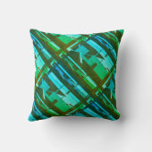 ライムグリーンアクアブラウンダイアゴナルサウスウエストルック クッション (裏面)