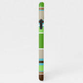 ライムグリーンアクアブルーブラウンタウペホワイトストライプホテル iPhoneケース (右側)