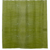 ライムグリーンアリゲータテクスチャプリント シャワーカーテン (正面)