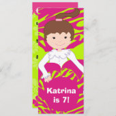 ライムグリーンアンドピンクスランバーパーティの招待状 招待状 (正面/裏面)