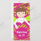 ライムグリーンアンドピンクスランバーパーティの招待状 招待状 (正面)