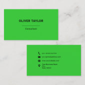 ライムグリーンアンドブラックミニマリスト名前をカスタムする文字 名刺 (正面/裏面)