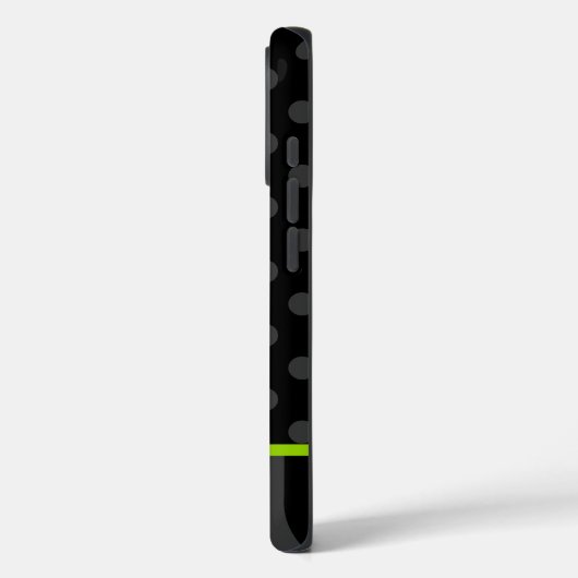 ライムグリーンアンドブラック水玉模様ストライプズ Case-Mate iPhoneケース (裏面 / 左)