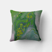 ライムグリーンイエロー流体大理石液体芸術スロー クッション (裏面)