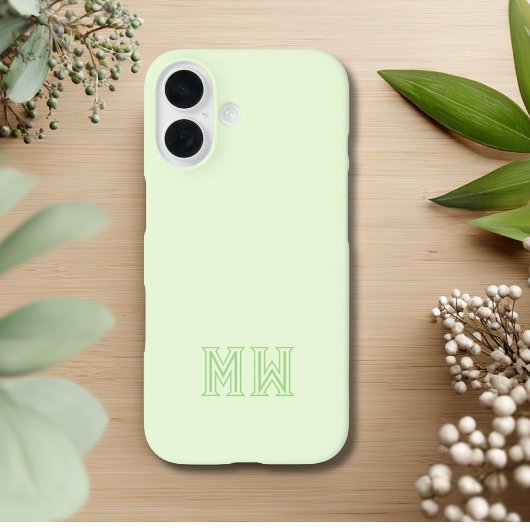 ライムグリーンイニシャルモノグラムシンプルミニマル Case-Mate iPhoneケース