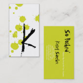 ライムグリーンインキスプロットメイクアップアーティスト名刺 名刺 (正面/裏面)
