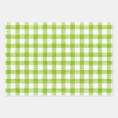 ライムグリーンウォーターカラードットジンガムラッピング紙 ラッピングペーパーシート (正面)