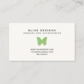 ライムグリーンウォーターカラーバタフライロゴシンプル 名刺 (裏面)