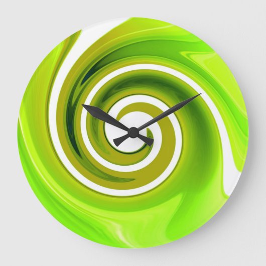 ライムグリーンウォールクロック ラージ壁時計 (正面)