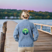 ライムグリーンエメラルドネイビーサンと名前のシーホース デニムジャケット