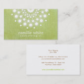 ライムグリーンエレガントサークルモチーフ美容 名刺 (正面/裏面)