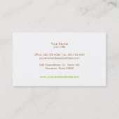 ライムグリーンエレガントサークルモチーフ美容 名刺 (裏面)