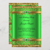 ライムグリーンエレガント金ゴールドダマスクダイヤモンド誕生日 招待状