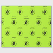 ライムグリーンカスタムロゴ&サンキュー会社名 ラッピングペーパー (フラット)