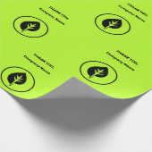 ライムグリーンカスタムロゴ&サンキュー会社名 ラッピングペーパー (角)