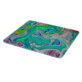 ライムグリーンカラフル抽象芸術レトロリキッドアート カッティングボード (角)