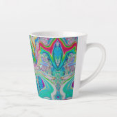 ライムグリーンカラフル抽象芸術レトロリキッドアート カフェラテマグ (右)