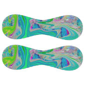 ライムグリーンカラフル抽象芸術レトロリキッドアート ソフトボール (パネル)