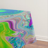 ライムグリーンカラフル抽象芸術レトロリキッドアート テーブルクロス (インサイチュ)
