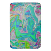 ライムグリーンカラフル抽象芸術レトロリキッドアート バスマット (正面縦)