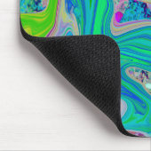 ライムグリーンカラフル抽象芸術レトロリキッドアート マウスパッド (コーナー)