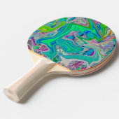 ライムグリーンカラフル抽象芸術レトロリキッドアート 卓球ラケット (正面アングル)
