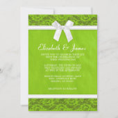 ライムグリーンカントリーレース結婚式招待状 招待状 (正面)