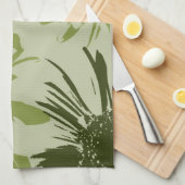 ライムグリーンガーベラフラワーズ キッチンタオル (四つ折り)
