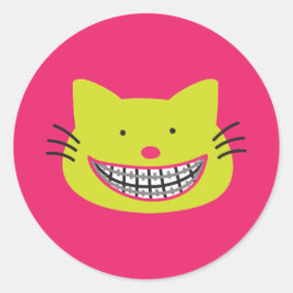 ライムグリーンキャット着用ブレース歯科矯正医 ラウンドシール