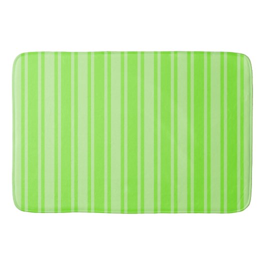 ライムグリーンキャンディストライプー バスマット (正面)