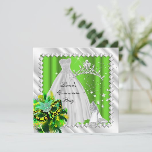 ライムグリーンキンセアニェラ15thマスカレードパーティー 招待状 (スタンド正面)