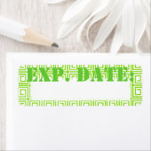 ライムグリーンギリシャ語プレイドの有効期限ラベル ラベル (インサイチュ)