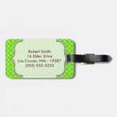 ライムグリーンクォーターフォイルラティモノグラム荷物タグ ラゲッジタグ (裏面横)