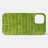 ライムグリーンクロコダフェイクイルレザー Case-Mate iPhoneケース (裏面 (横))