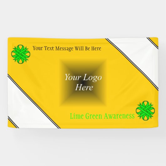 ライムグリーンクローバーリボンバイケネス・ヨンチ 横断幕 (横)