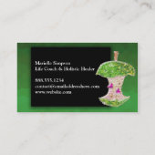 ライムグリーングリッターアップルホリスティックヒーラー栄養 名刺 (裏面)