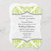 ライムグリーングレーダマスクブラケットウェディング招待状 招待状 (正面/裏面)