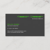 ライムグリーングレーモダンミニマル名刺 名刺 (正面)