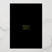 ライムグリーンゴールドフォイルスターオブデイヴィッドバー（ユダヤ教の）バル・ミツバー 箔招待状 (裏面)