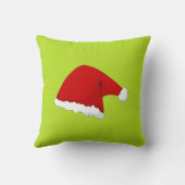 ライムグリーンサンタは彼の帽子のクリスマスの枕を失った クッション (裏面)