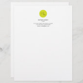 ライムグリーンサークルモノグラムトップレターヘッド レターヘッド (正面/裏面)